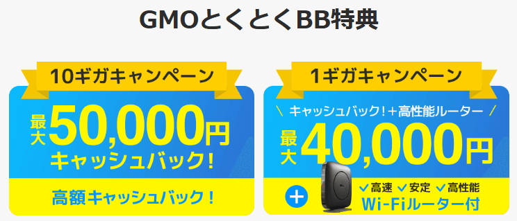 ソフトバンク光×GMOとくとくBB|特典
