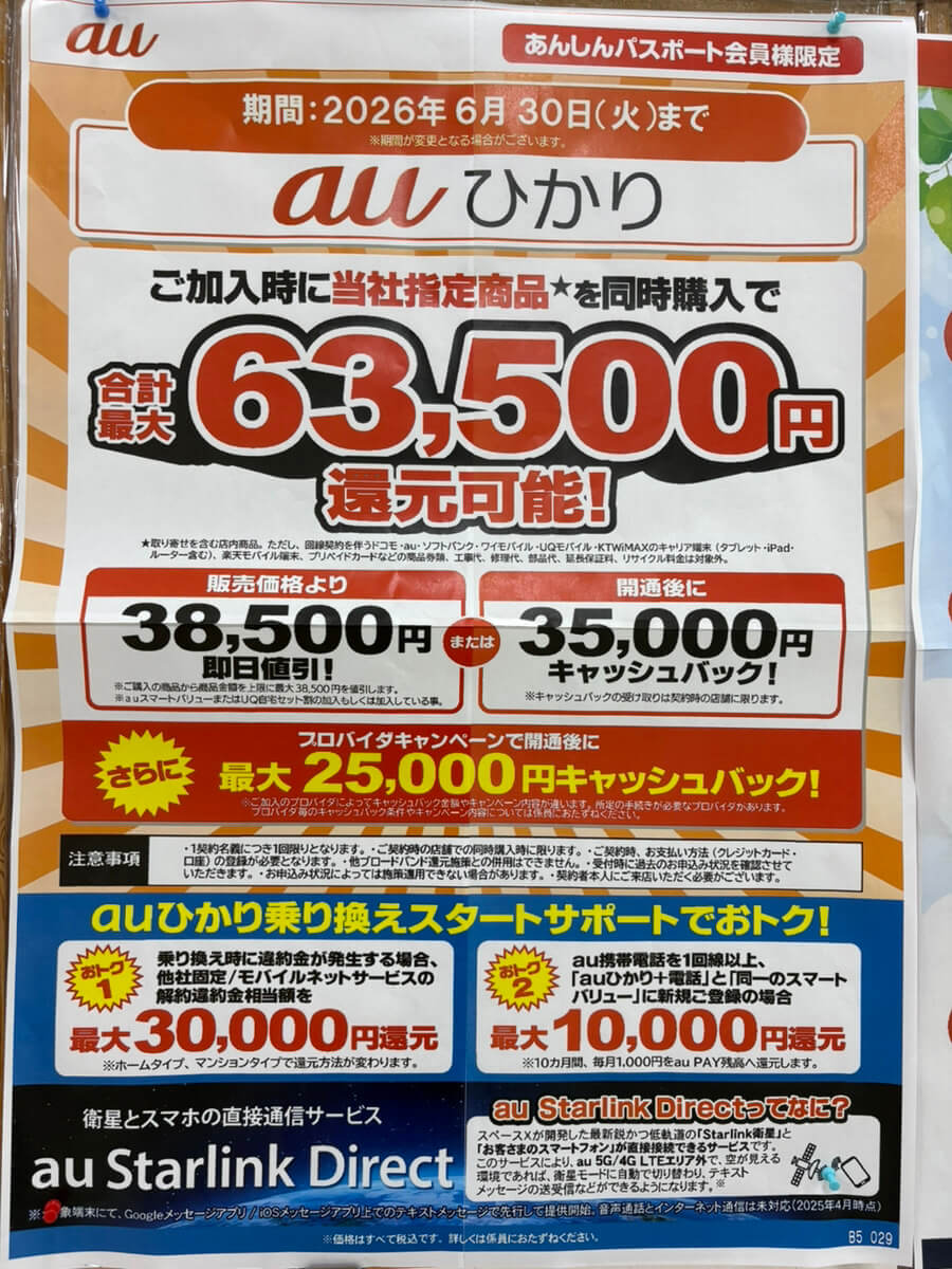 auひかり ケーズデンキ キャンペーン