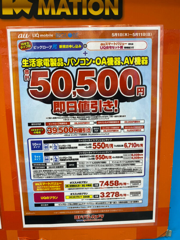 ヨドバシ ビッグローブ光