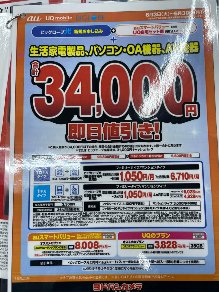 ヨドバシ ビッグローブ光