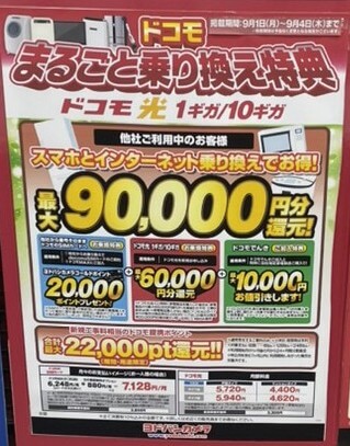 ヨドバシカメラ ドコモ光 2025年9月のキャンペーン