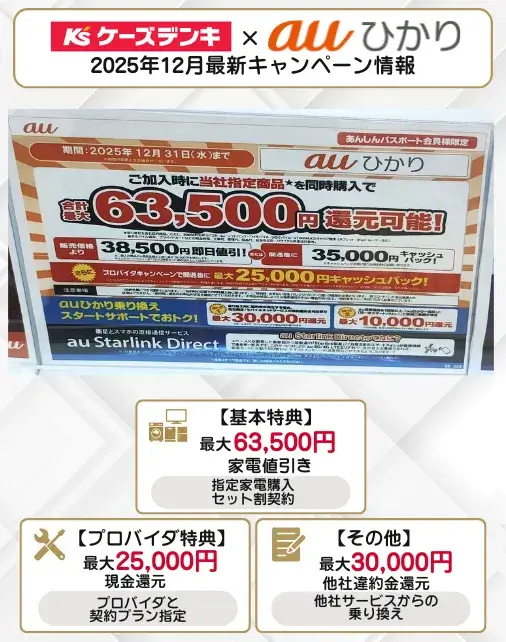 auひかり ケーズデンキ キャンペーン