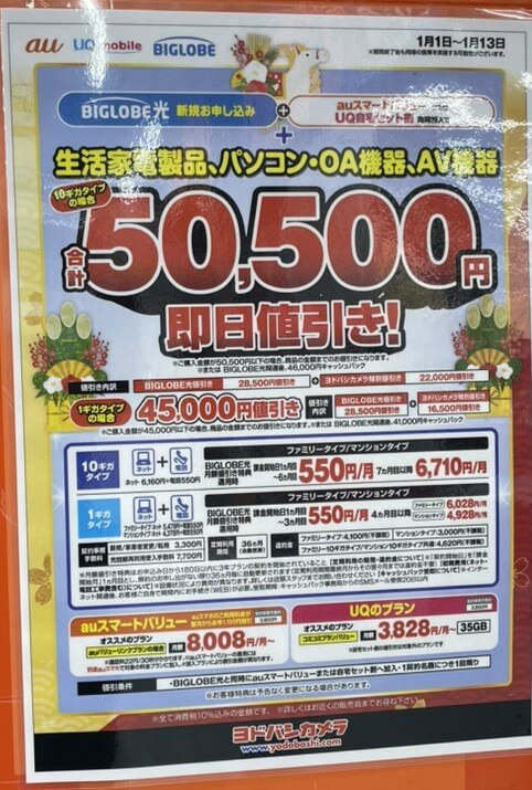 ヨドバシ ビッグローブ光 2026年1月のキャンペーン