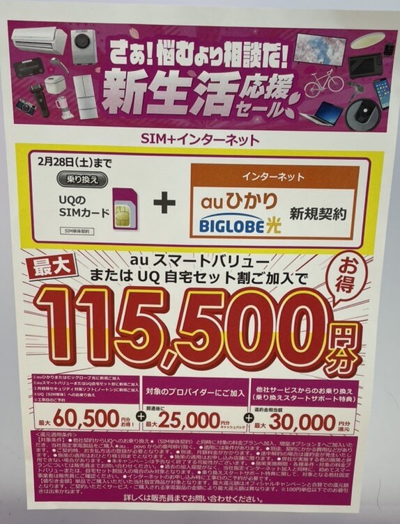 ビッグカメラ auひかり 2026年2月のキャンペーン